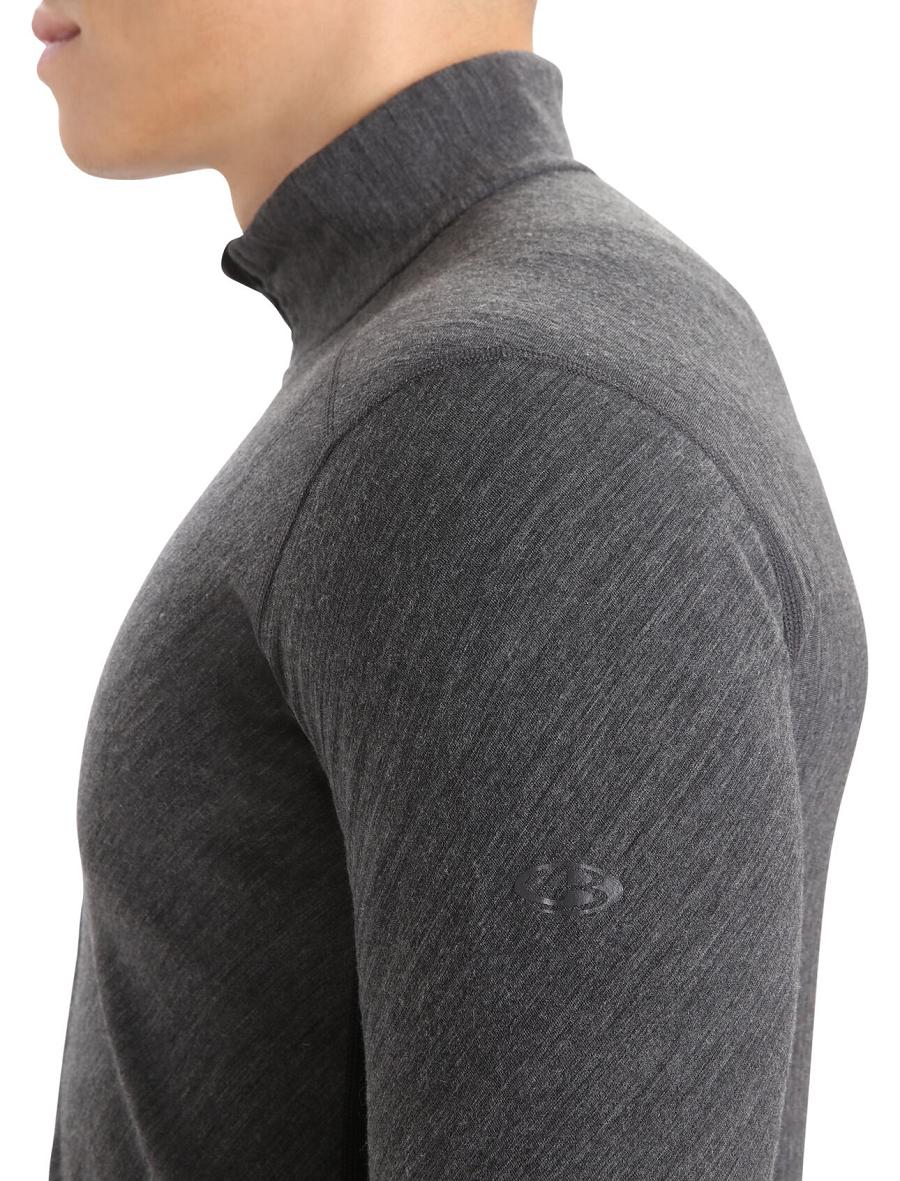 Kurtka Icebreaker RealFleece™ Merino Descender Long Sleeve Zip Męskie Czarne | PL 1704WNBY